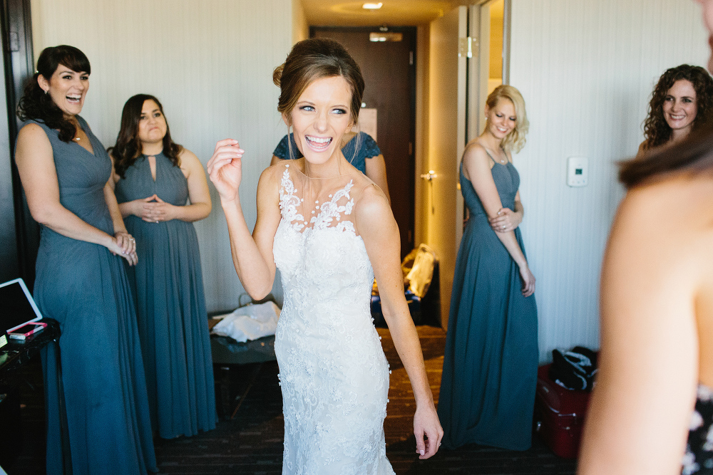 The bride getting ready. 