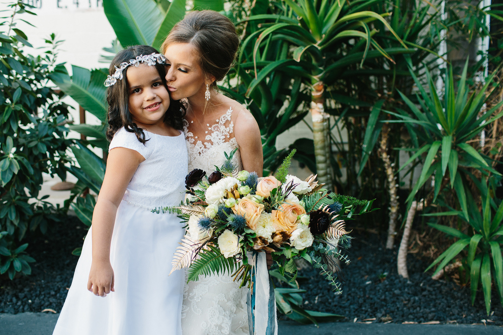 The bride and flowergirl. 