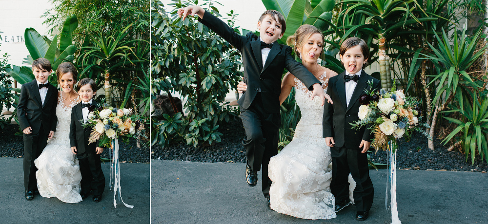 The bride and adorable ring bearers. 