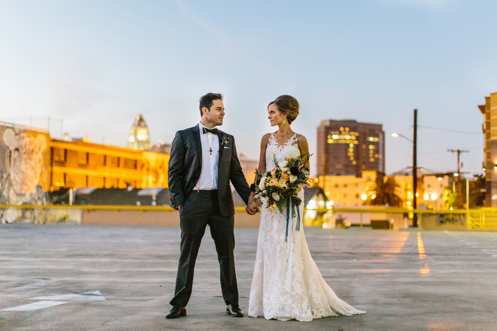 Ashley and Luis with the city in the background. 