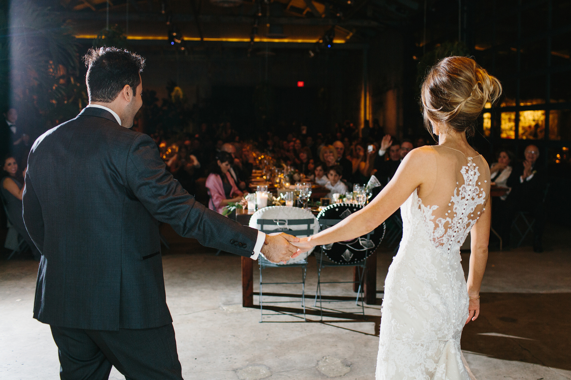 The couple's first dance. 