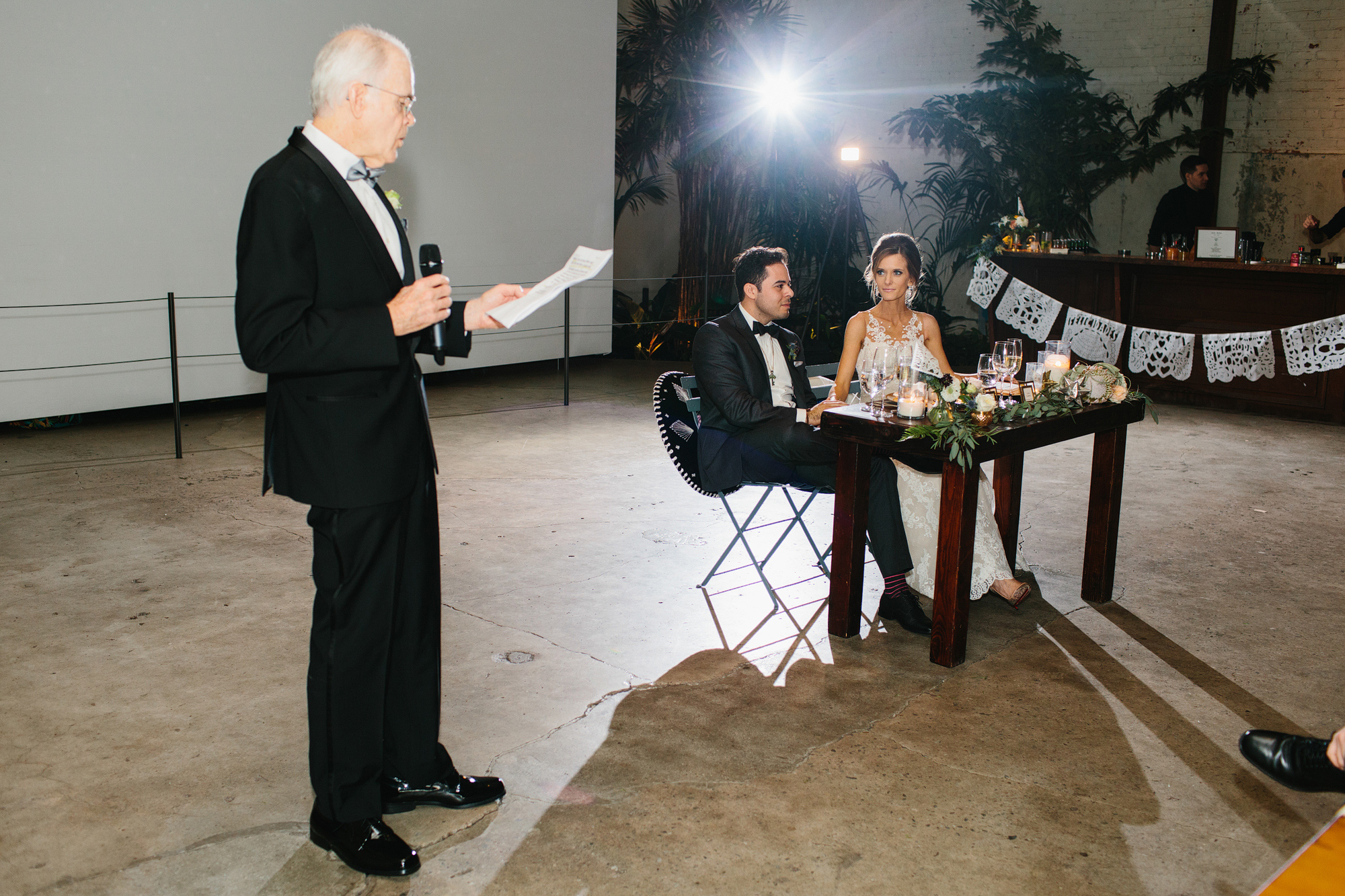 The bride's father's welcome speech. 