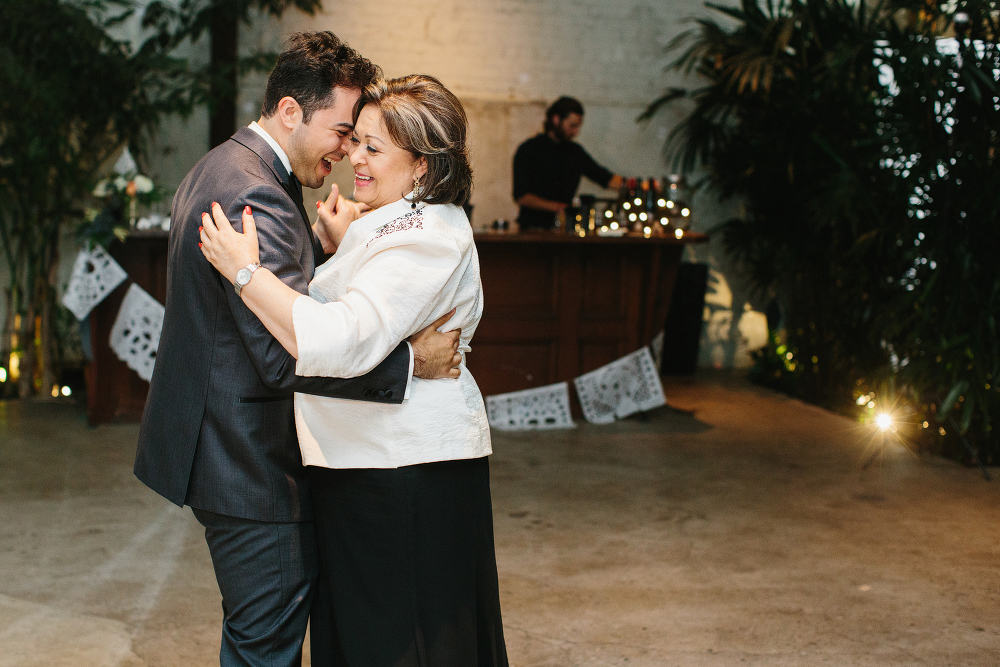 A cute photo of the mother son dance. 