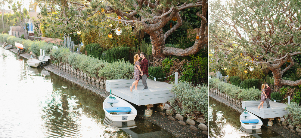 The couple under a large tree. 