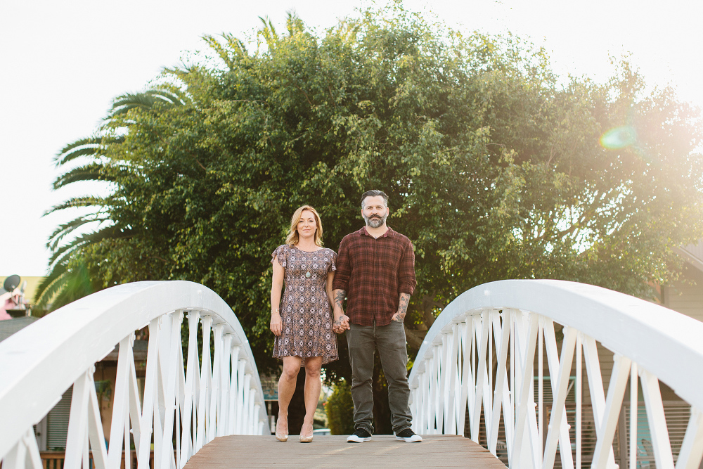 Max and Drew on a bridge. 