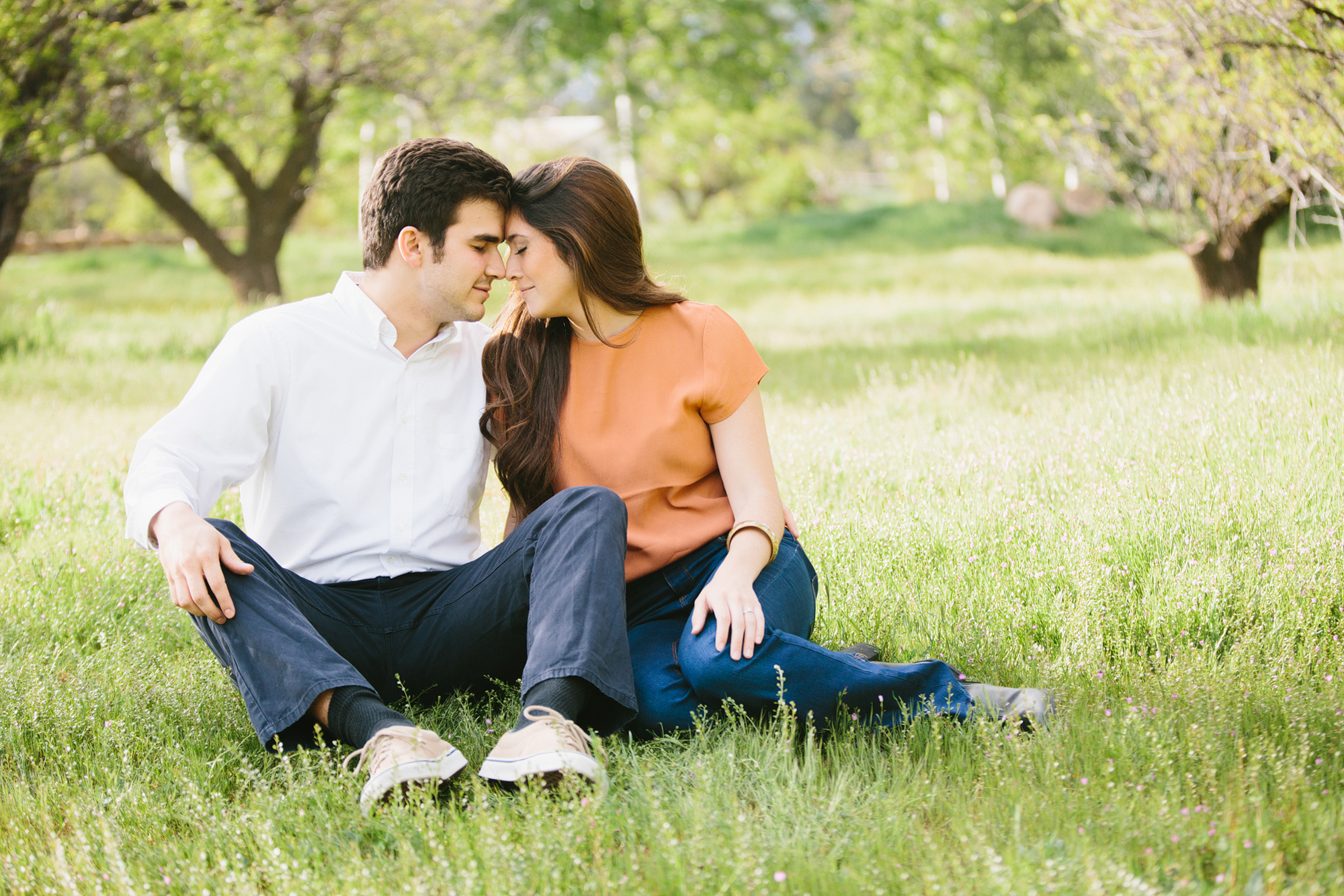 The couple in a field. 