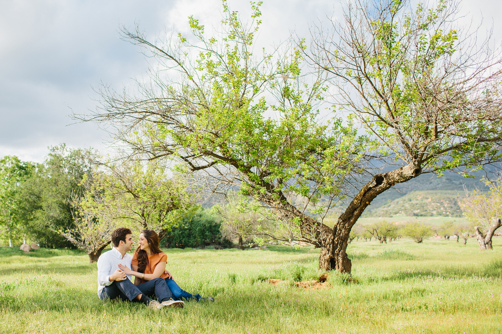 The couple by a tree. 